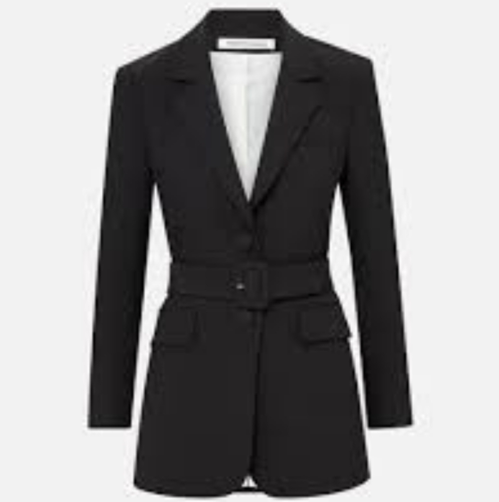 NWT NEW Veronica Beard Ryanne Belted Dickey Jacket Blazer Black Size 00 - Picture 3 of 15